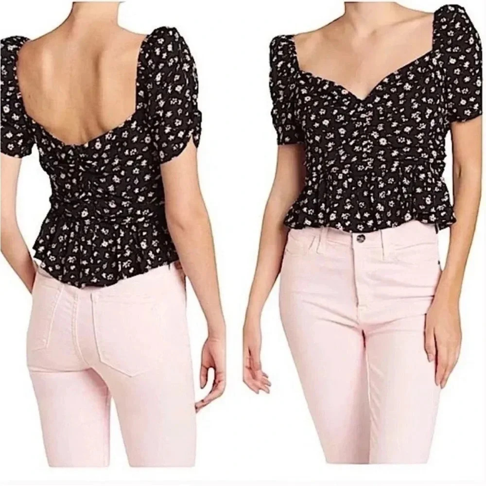 Astr the label ditzy floral crop top